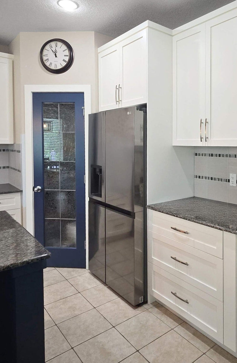 Kitchen Cabinet Painting in Los Feliz – Two-Tone White & Blue Transformation
