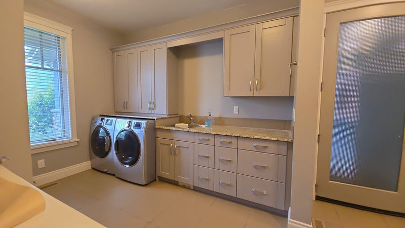 Laundry Room Cabinet Painting Project in Malibu