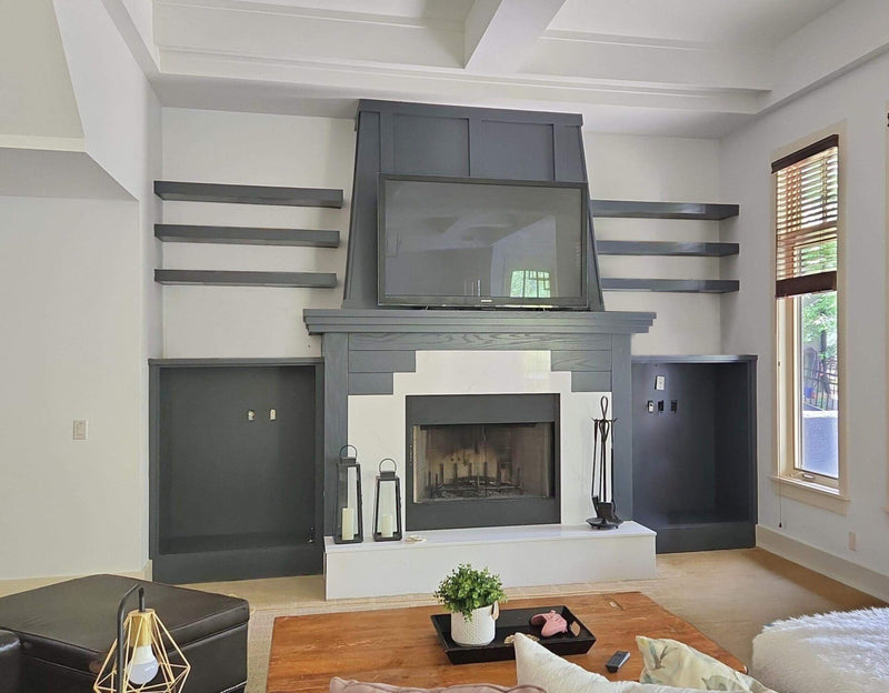 Basement Cabinet & Fireplace Painting Project