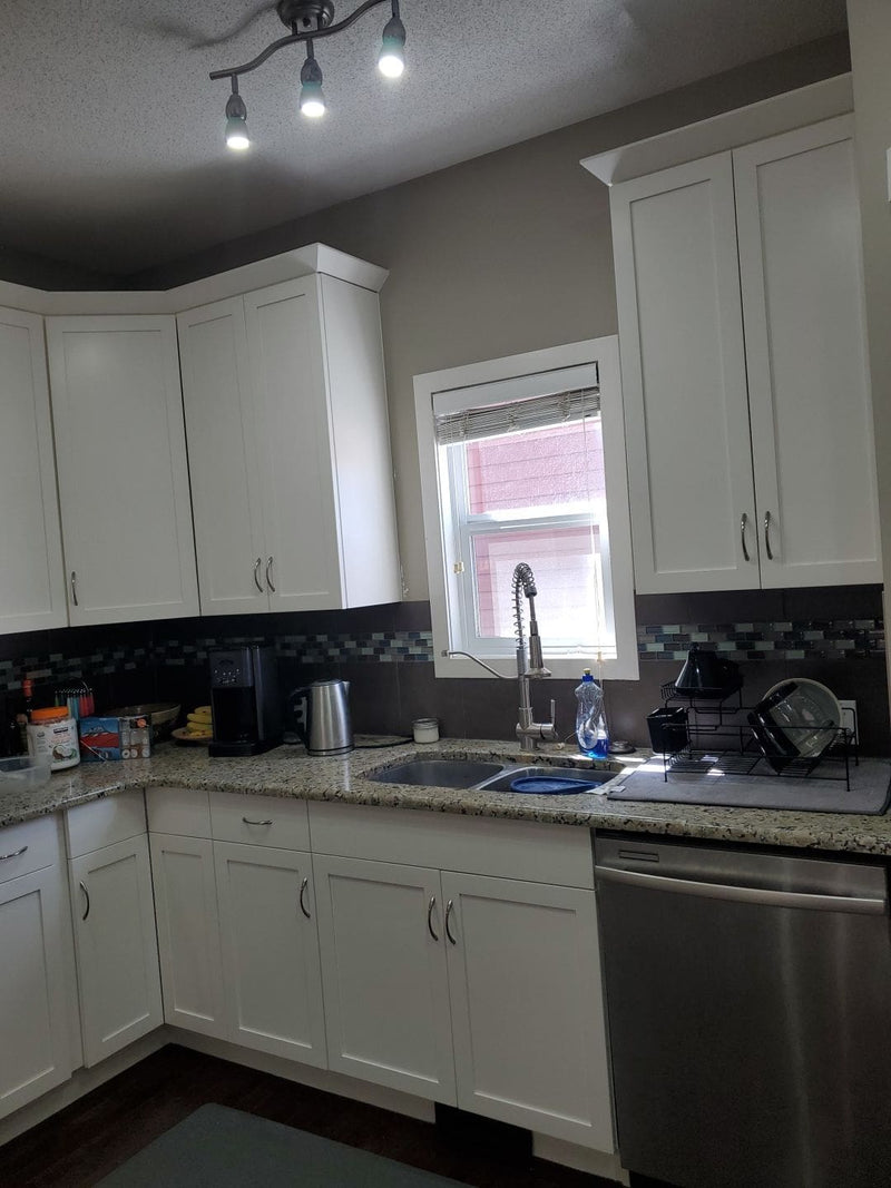 Kitchen Cabinet Painting in Venice, Los Angeles, CA – Dark Wood to Bright White