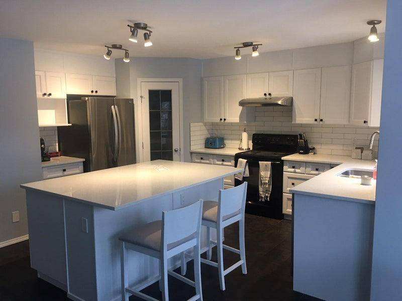 Kitchen Cabinet Painting in West Hollywood – Dark Wood to Modern White
